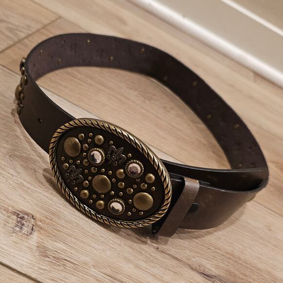 Fleur de Leis Women\'s Leather belt with Buckle Size Small main image 4